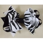  Zebra Print Ribbon Color Layered Hair Bow